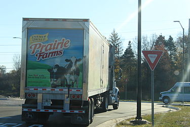 Truck delivering milk from farms<a href=